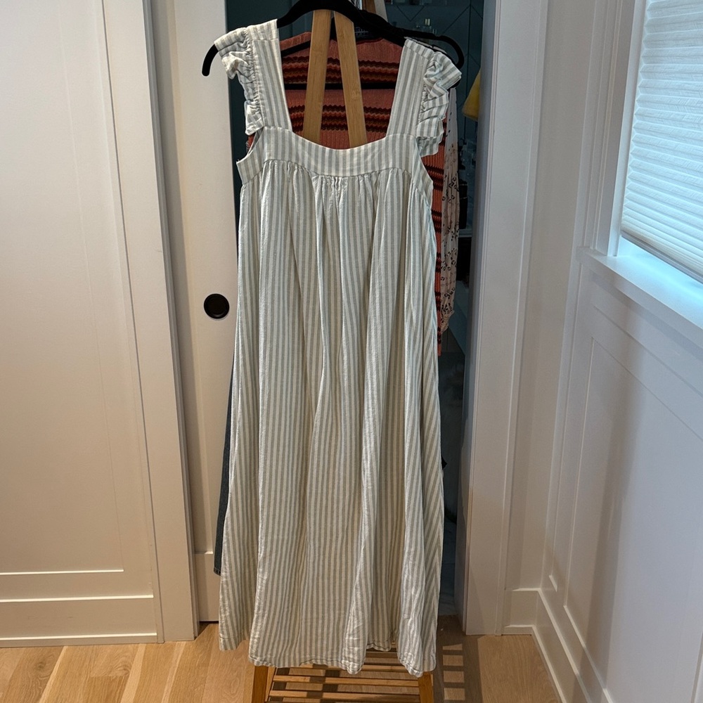 A New Day Striped Maxi Dress - White and Gray